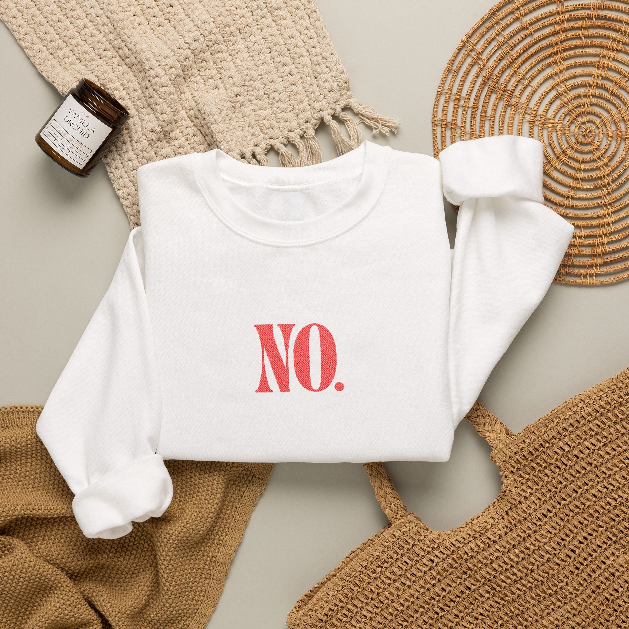 Sweatshirt - NO. (Embroidered Red)