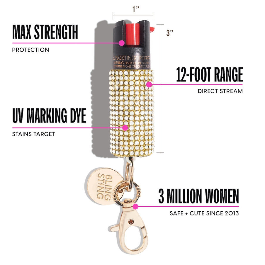 Pepper Spray - Gold Rhinestone