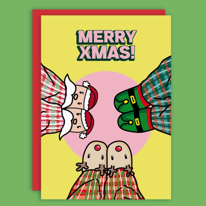 Card - Merry Xmas Slippers