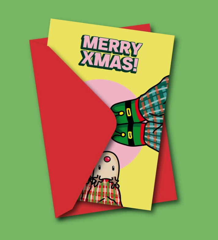 Card - Merry Xmas Slippers