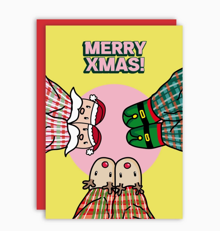 Card - Merry Xmas Slippers