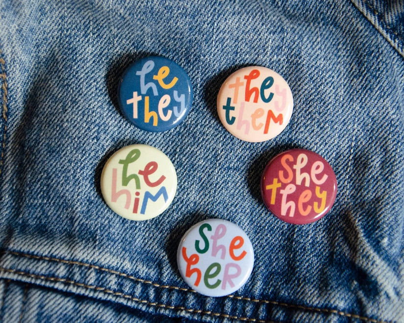 Button - He/Him Colorful