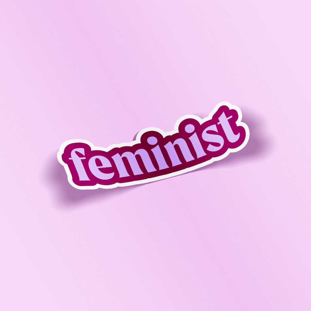 Sticker - Feminist (Maroon)