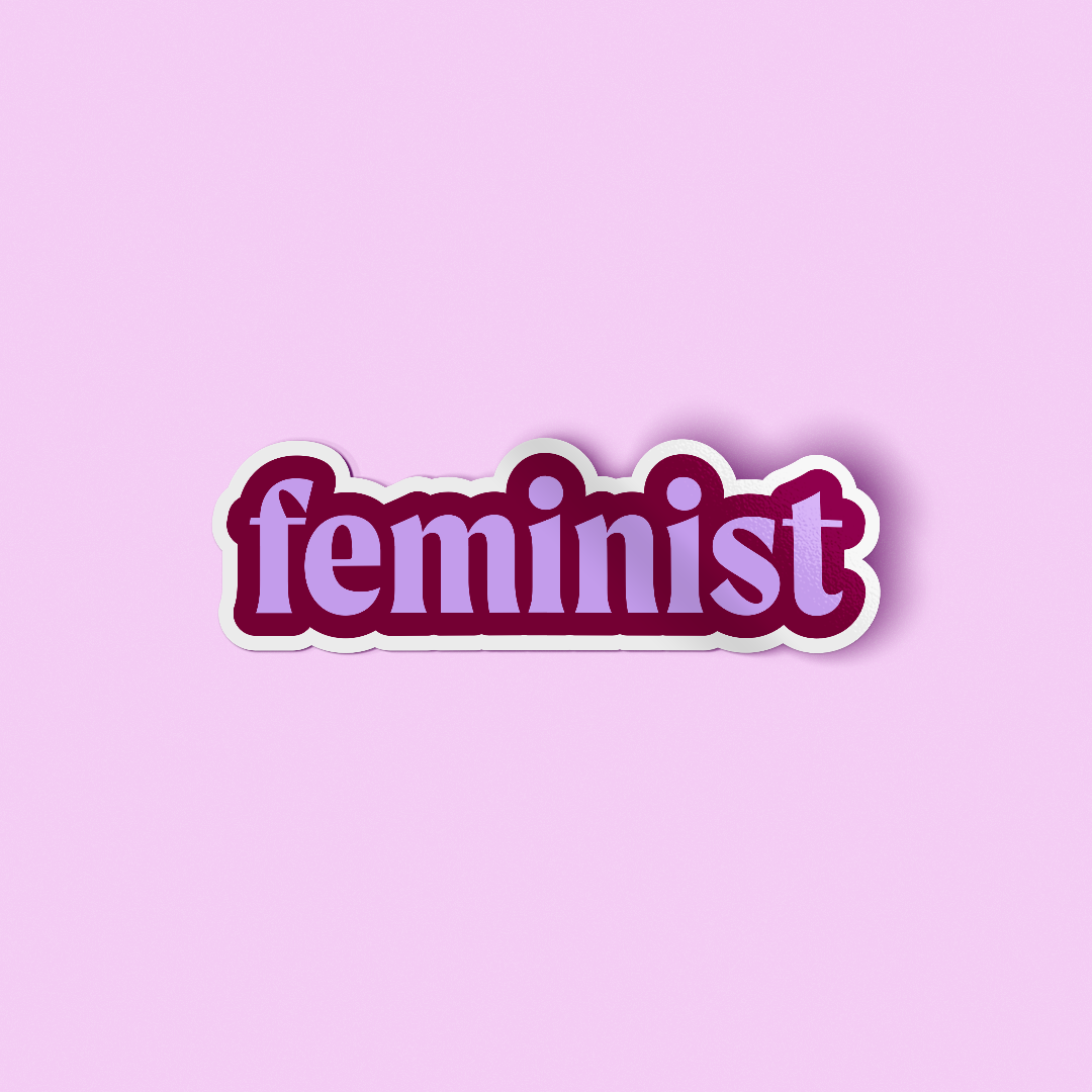 Sticker - Feminist (Maroon)