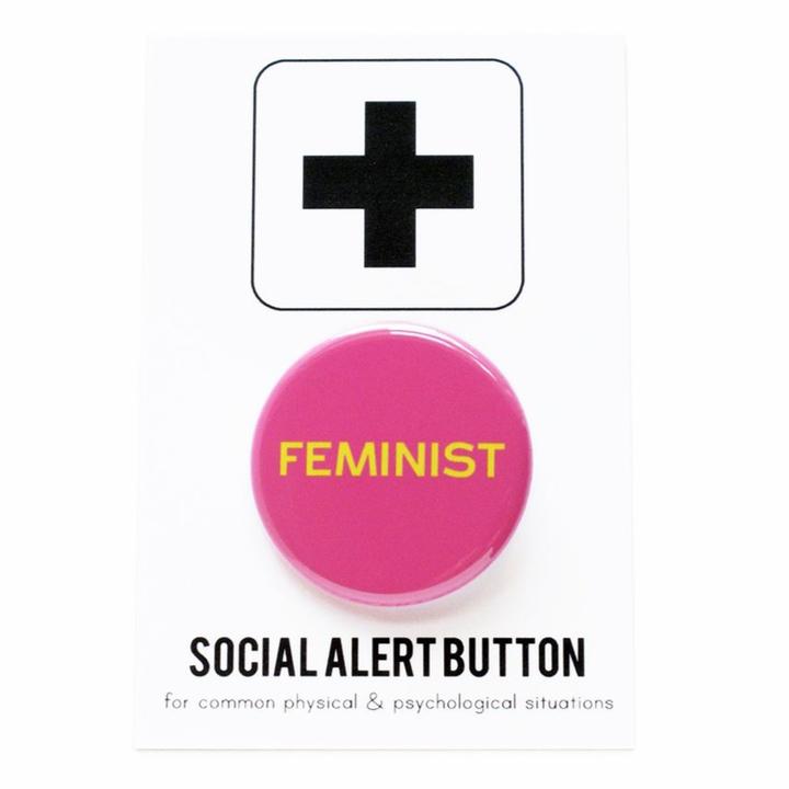 Feminist button by word for word