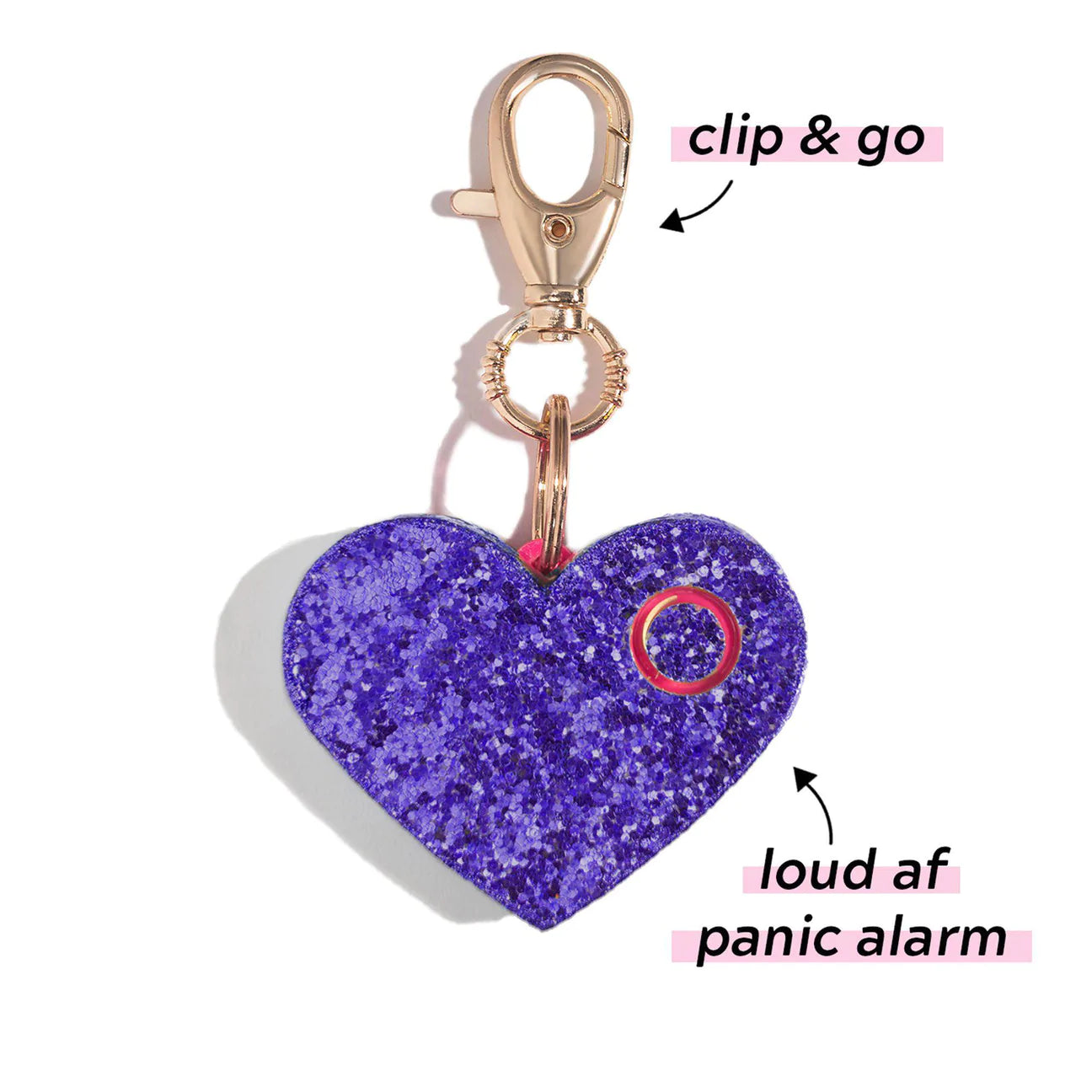 Safety Alarm - Purple Sparkly Heart