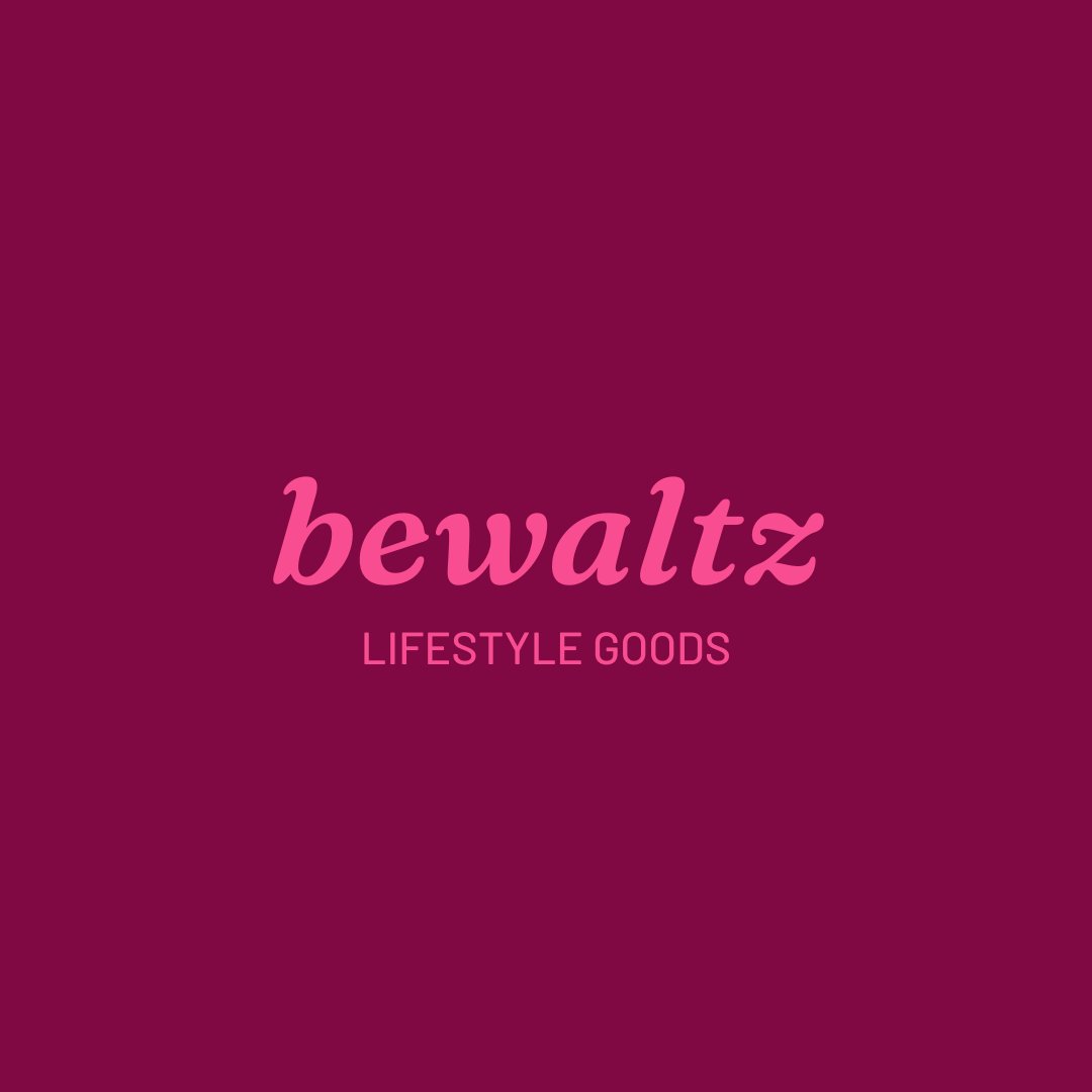Text graphic that says brand name &quot;Bewaltz&quot; and &quot;iifestyle goods&quot;.