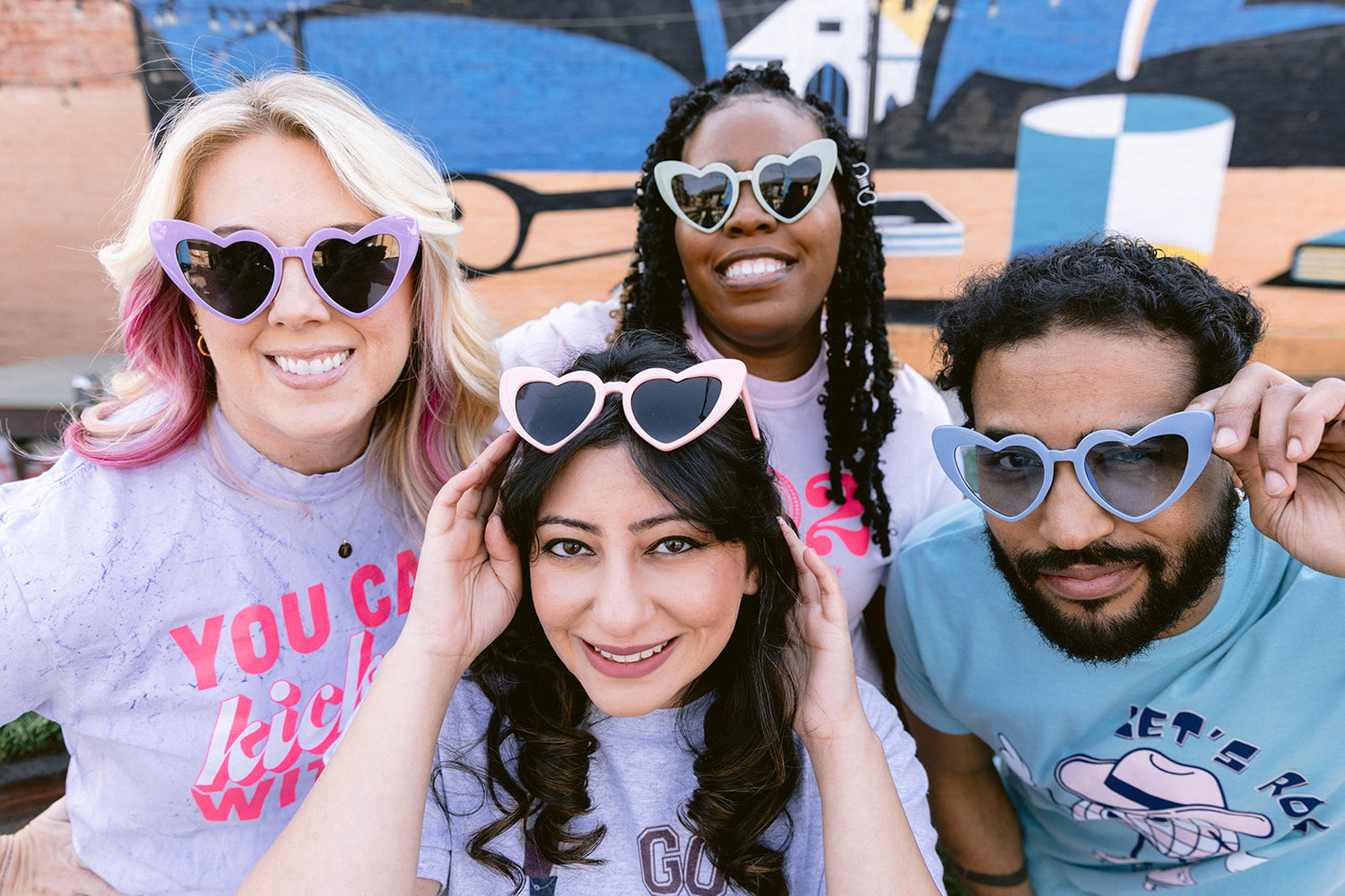 Heart Sunglasses - Racing Purple
