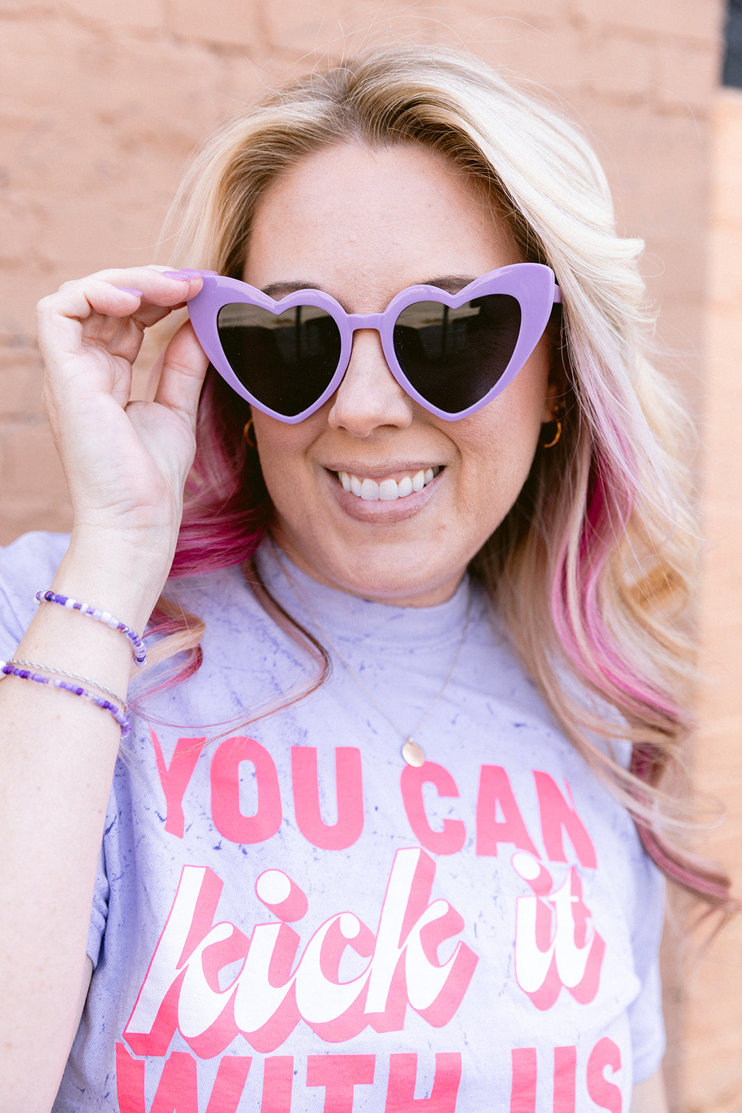 Heart Sunglasses - Racing Purple