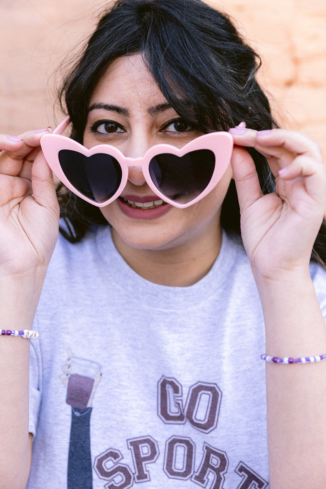 Heart Sunglasses - WOW Light Pink