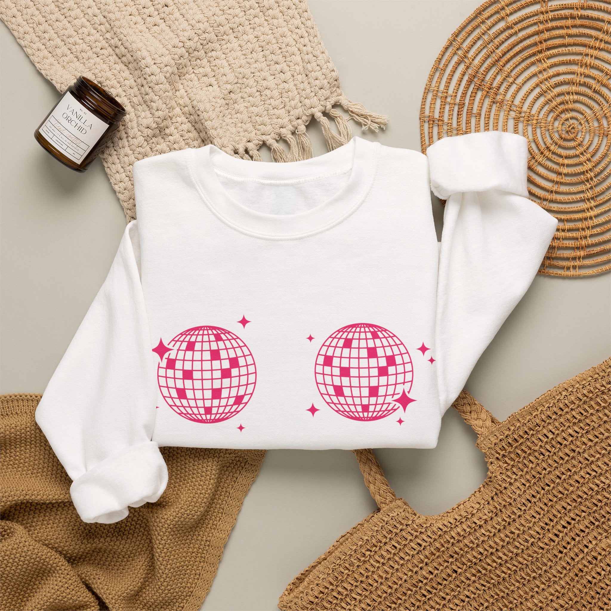 Sweatshirt - Disco Boobs (Dark Pink)