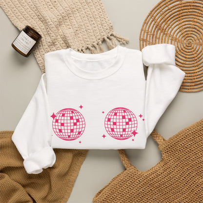 Sweatshirt - Disco Boobs (Dark Pink)