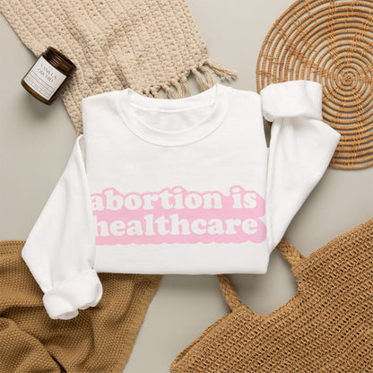 Sweatshirt - Abortion Is Healthcare (Light Pink)