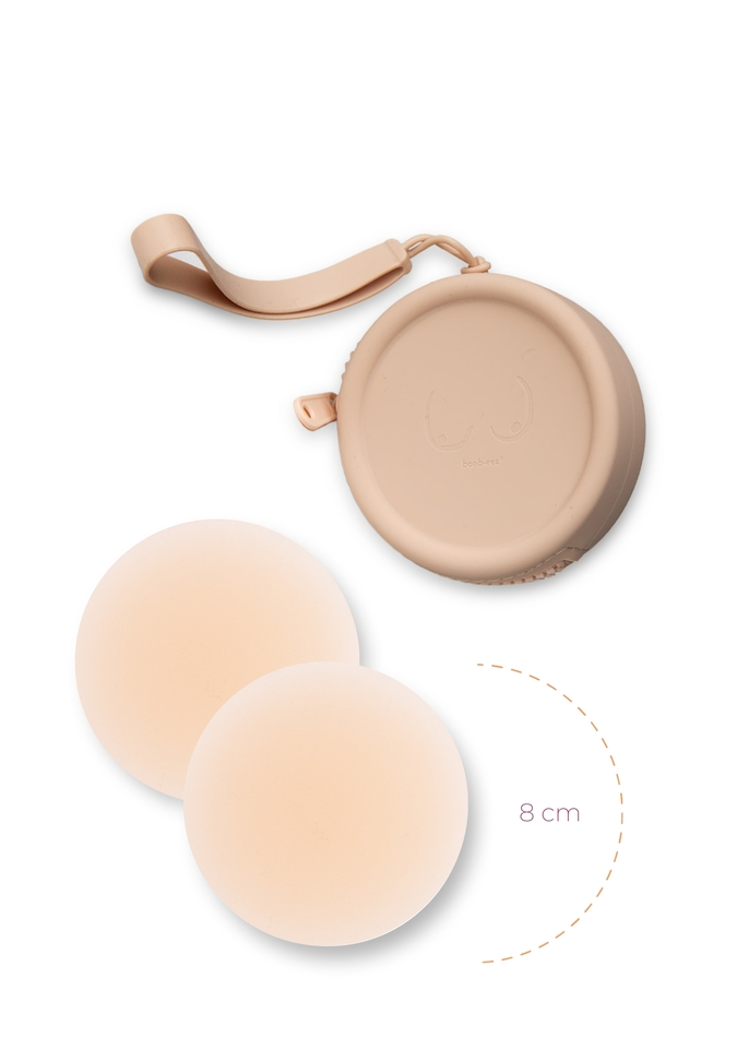 Pasties with Silicone Travel Case - Light Nude