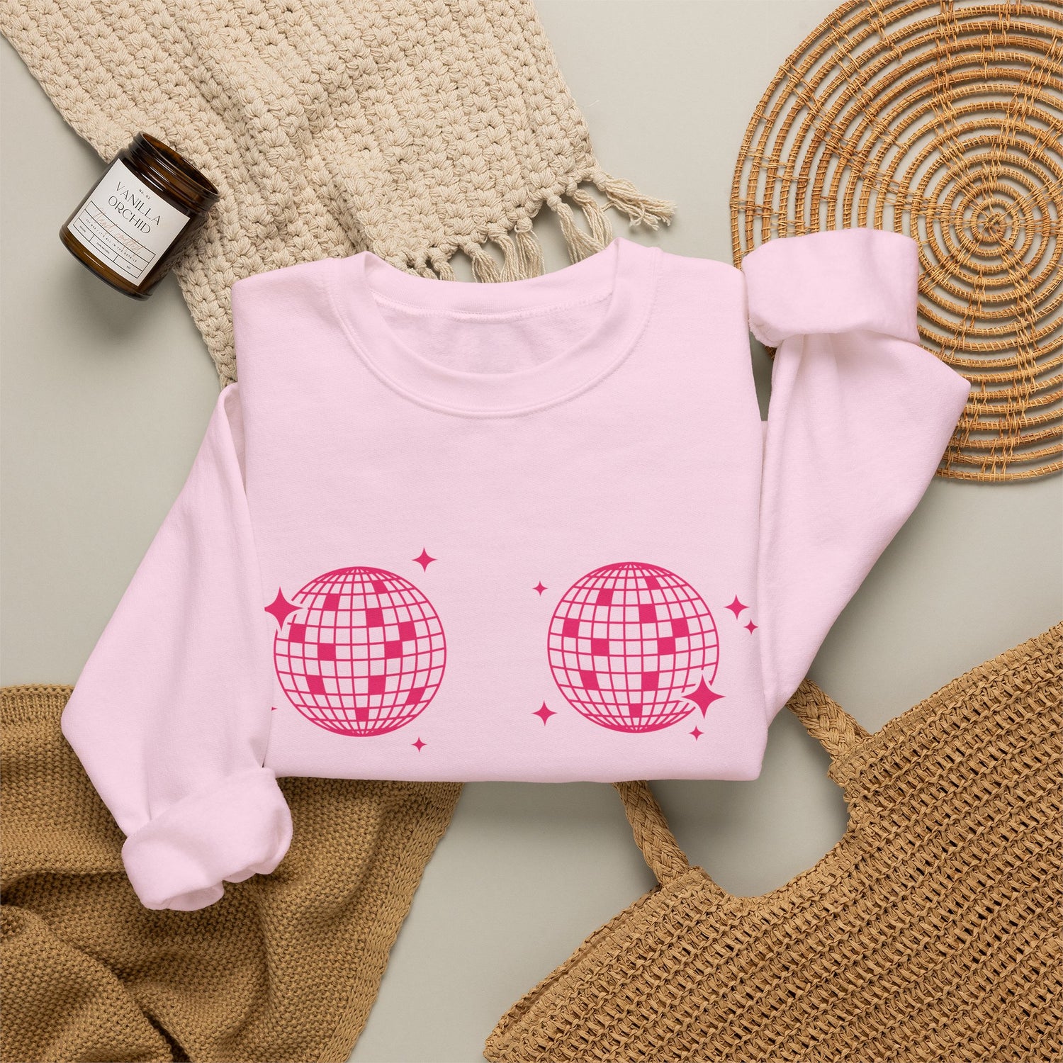 Sweatshirt - Disco Boobs (Dark Pink)