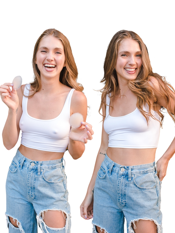Pasties with Silicone Travel Case - Light Nude