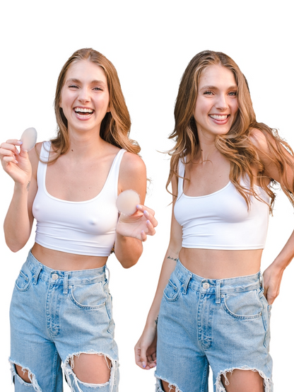 Pasties with Silicone Travel Case - Light Nude