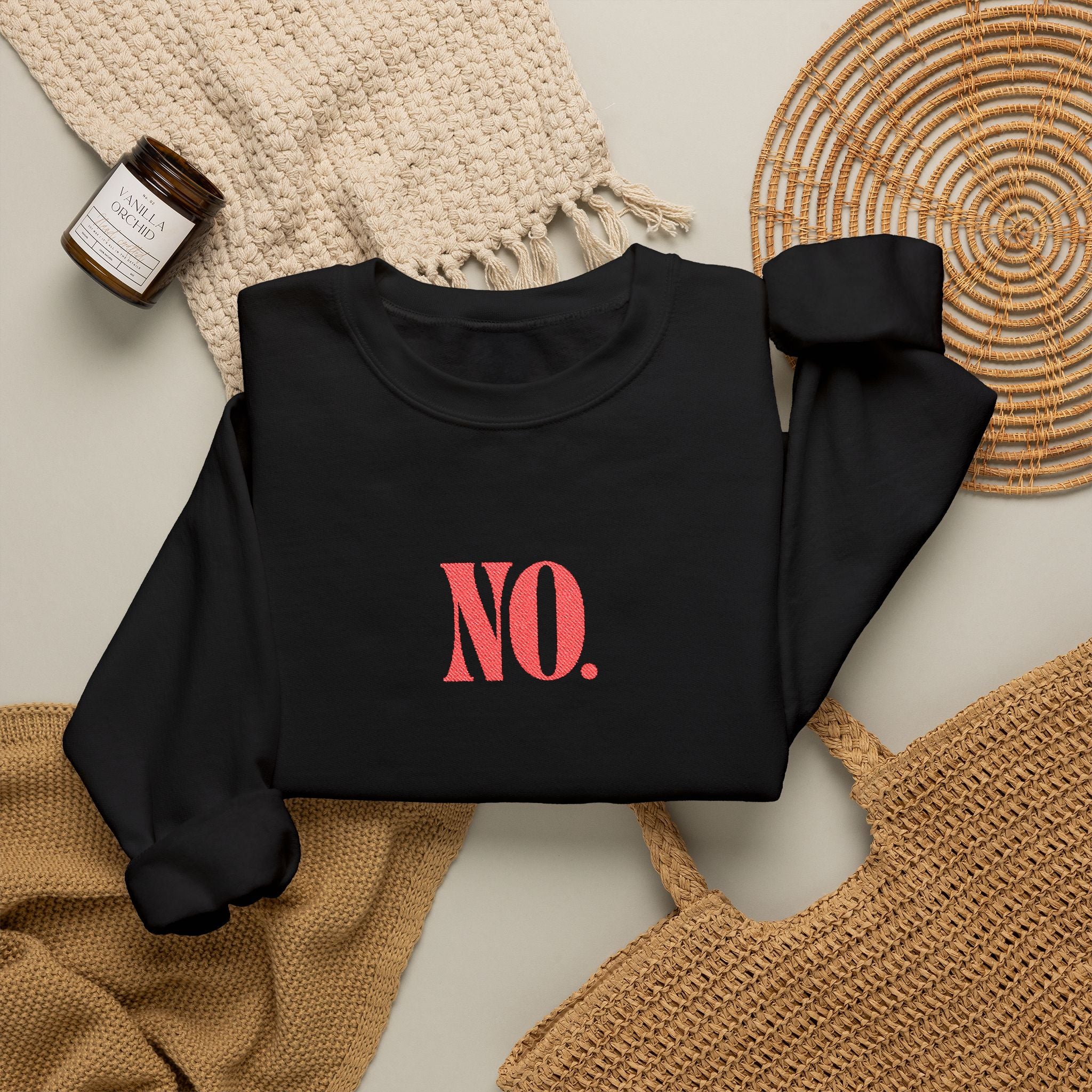 Sweatshirt - NO. (Embroidered Red)