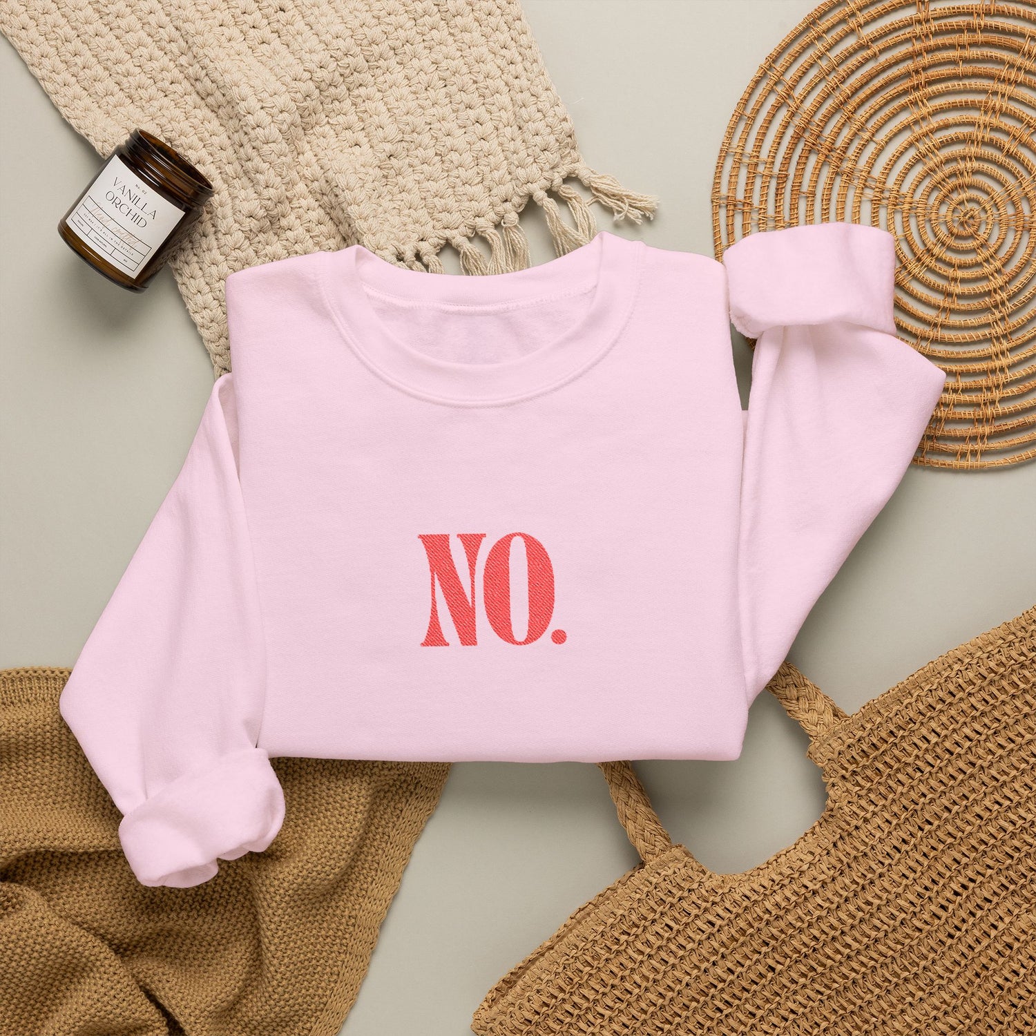 Sweatshirt - NO. (Embroidered Red)