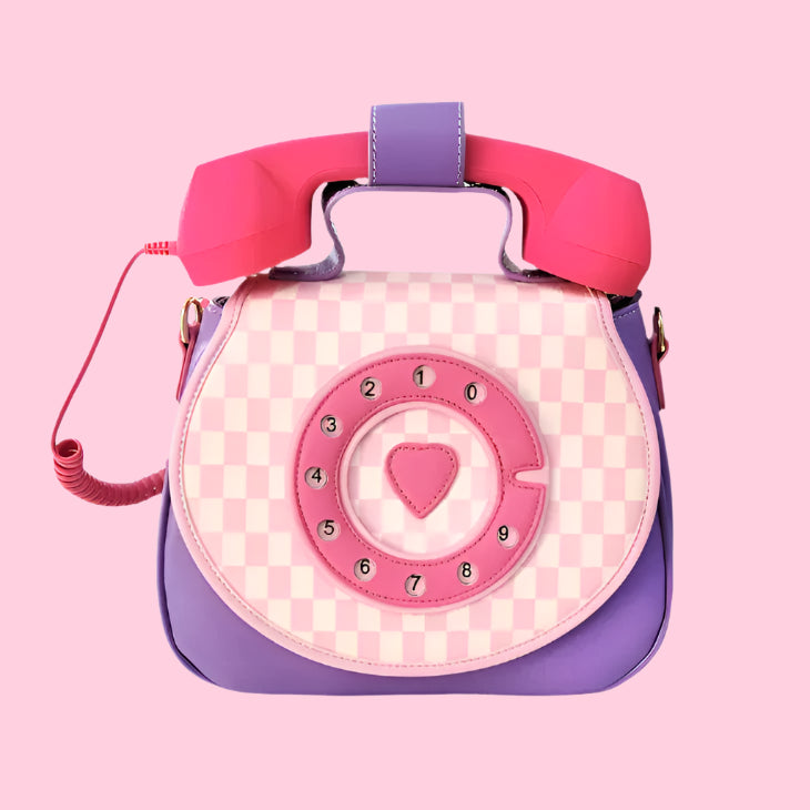 Handbag - Telephone (Pastel Checkerboard)