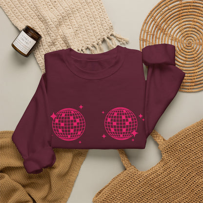 Sweatshirt - Disco Boobs (Dark Pink)