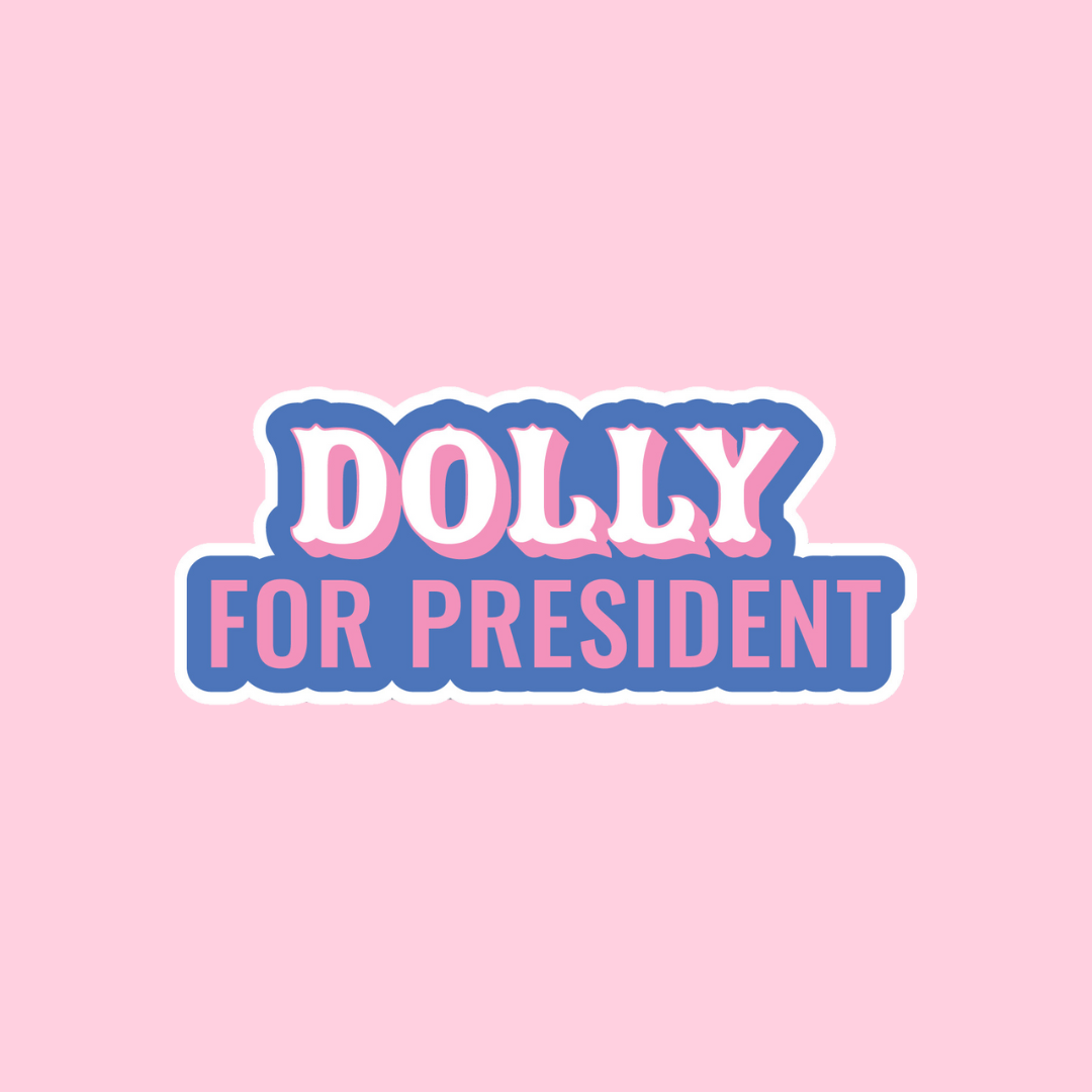 Sticker - Dolly for President (Blue)