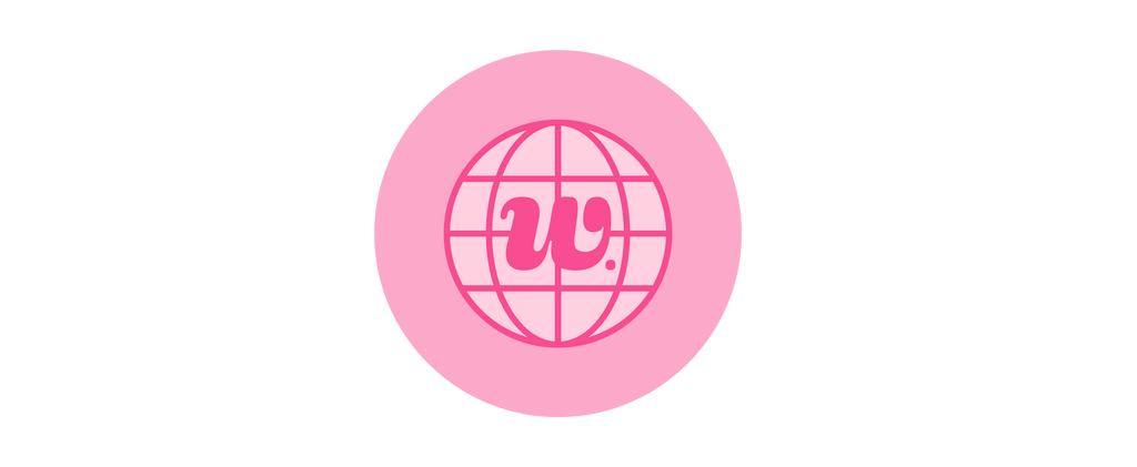 WOW World logo in various shades of pink. WOW World is an online networking community for women hosted by Woman-Owned Wallet, a feminist gift shop in Louisville KY.
