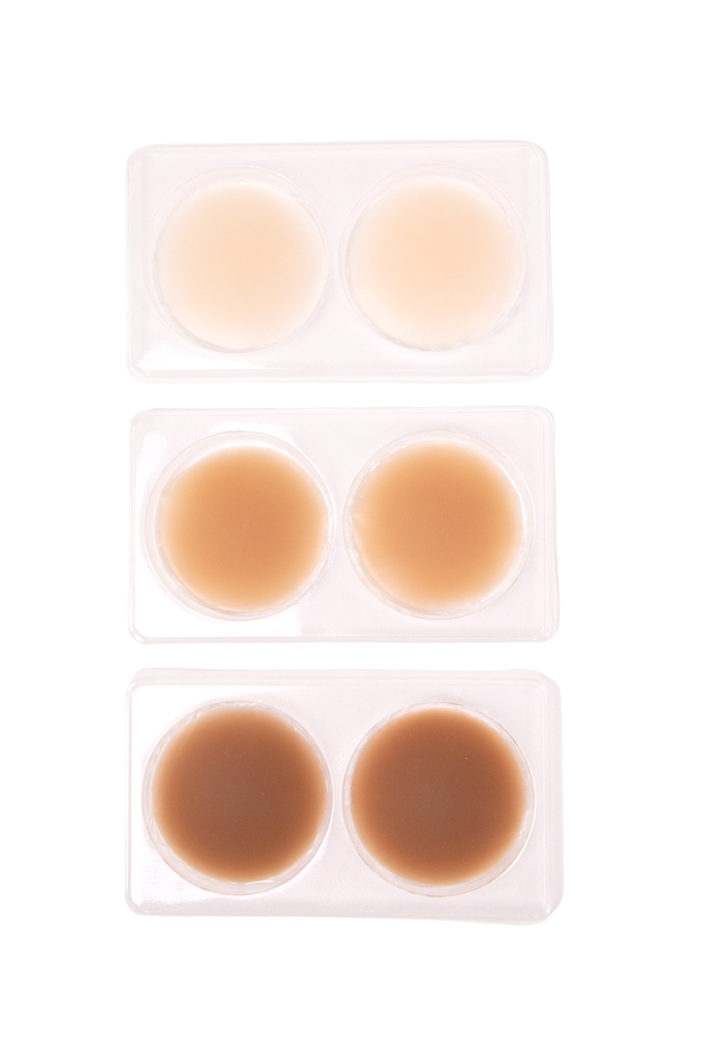 Pasties with Silicone Travel Case - Medium Nude