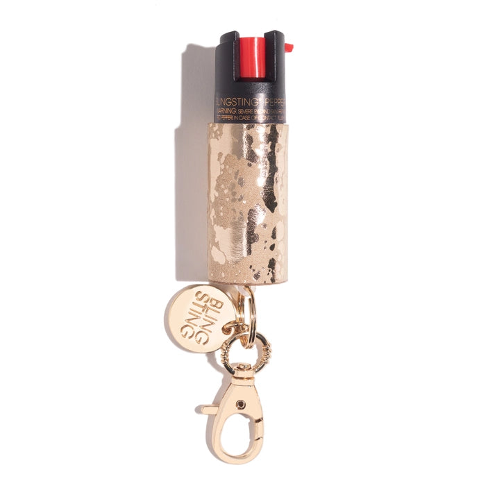 Pepper Spray - Metallic Gold Cowhide Pattern