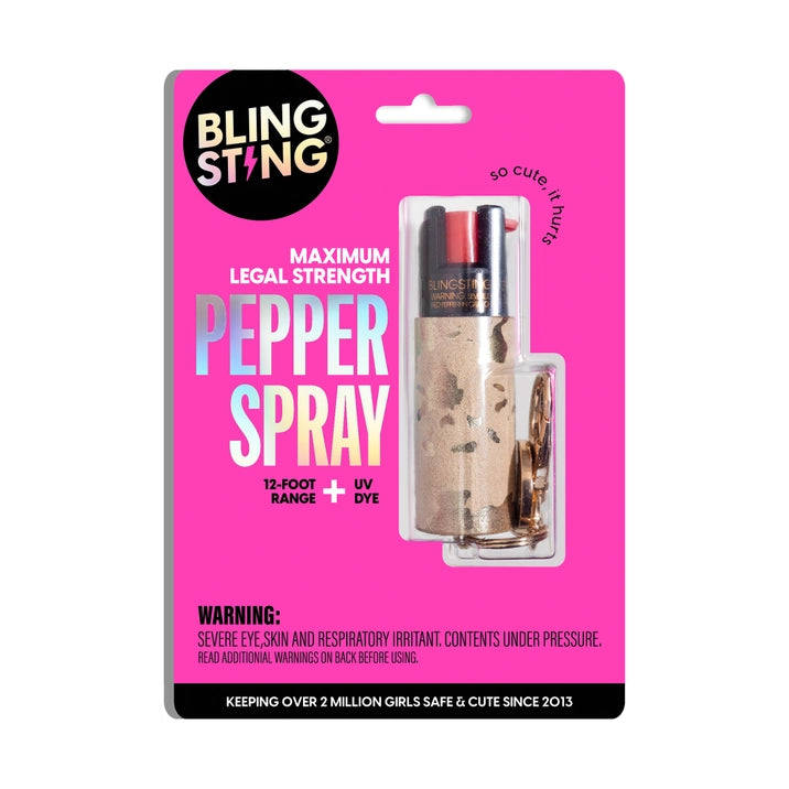 Pepper Spray - Metallic Gold Cowhide Pattern