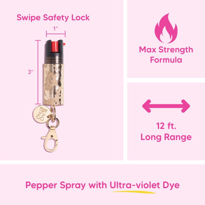 Pepper Spray - Metallic Gold Cowhide Pattern