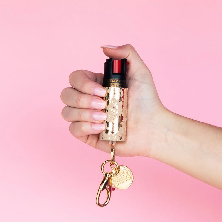Pepper Spray - Metallic Gold Cowhide Pattern