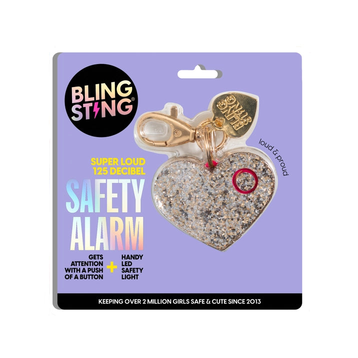 Safety Alarm - Rose Gold Sparkly Heart