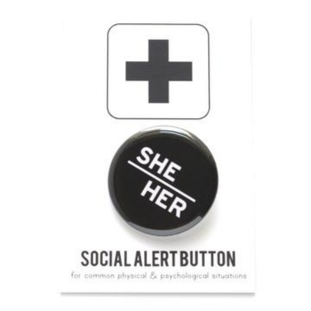 She/Her Pronoun Button by word for Word