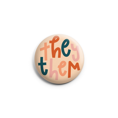 Button - They/Them Colorful