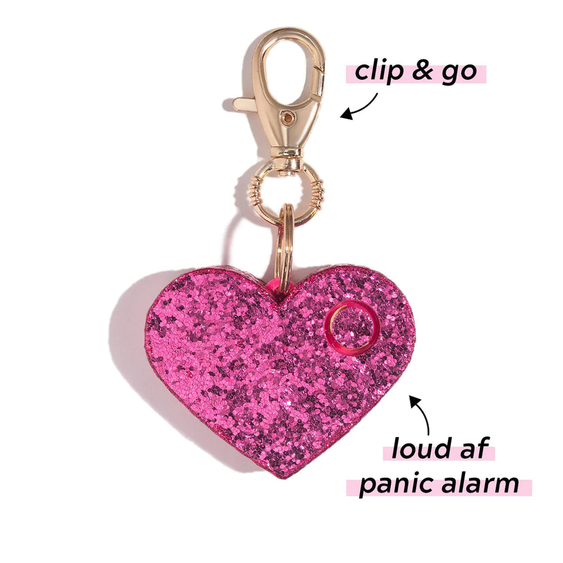 Safety Alarm - Pink Sparkly Heart