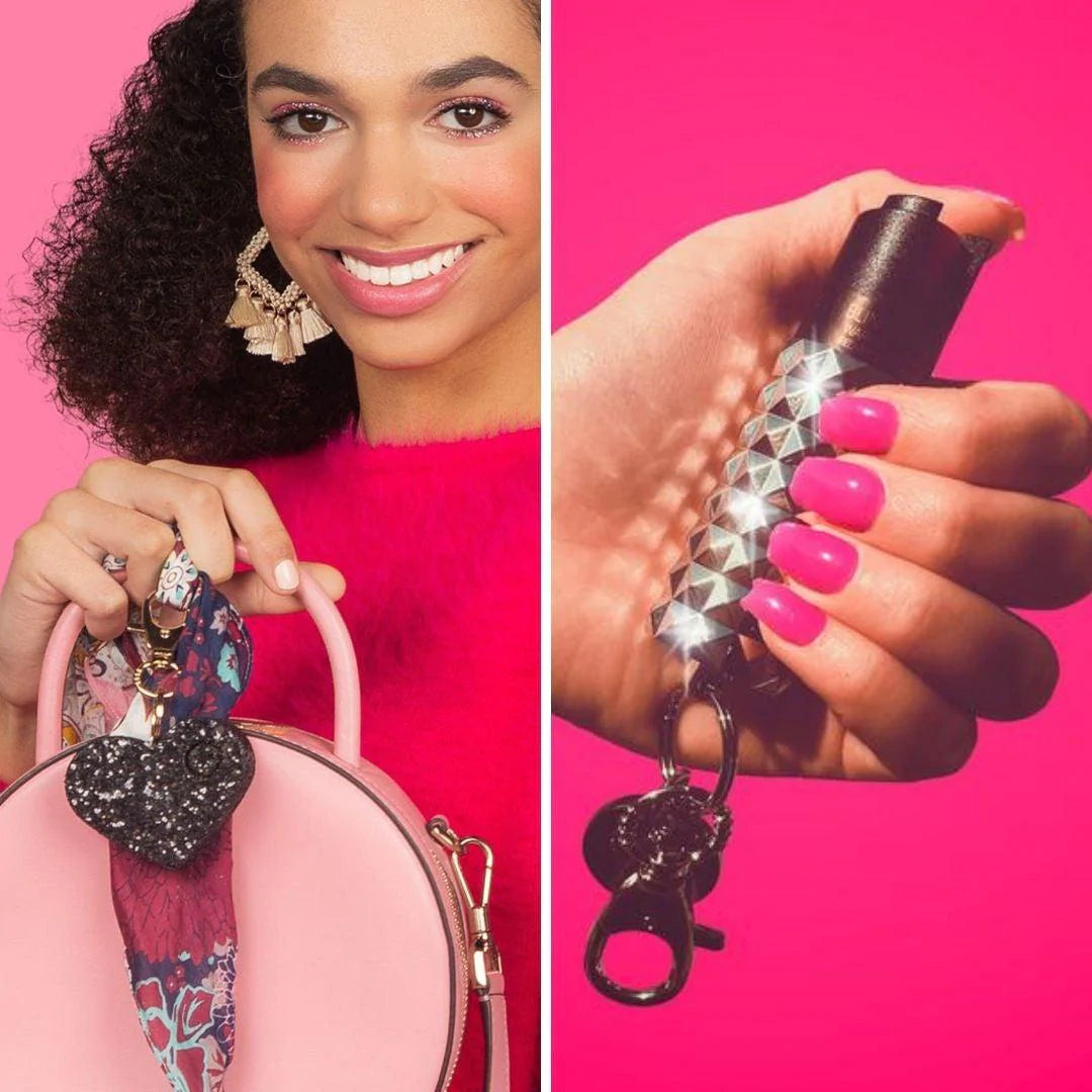 Safety Alarm - Black Sparkly Heart