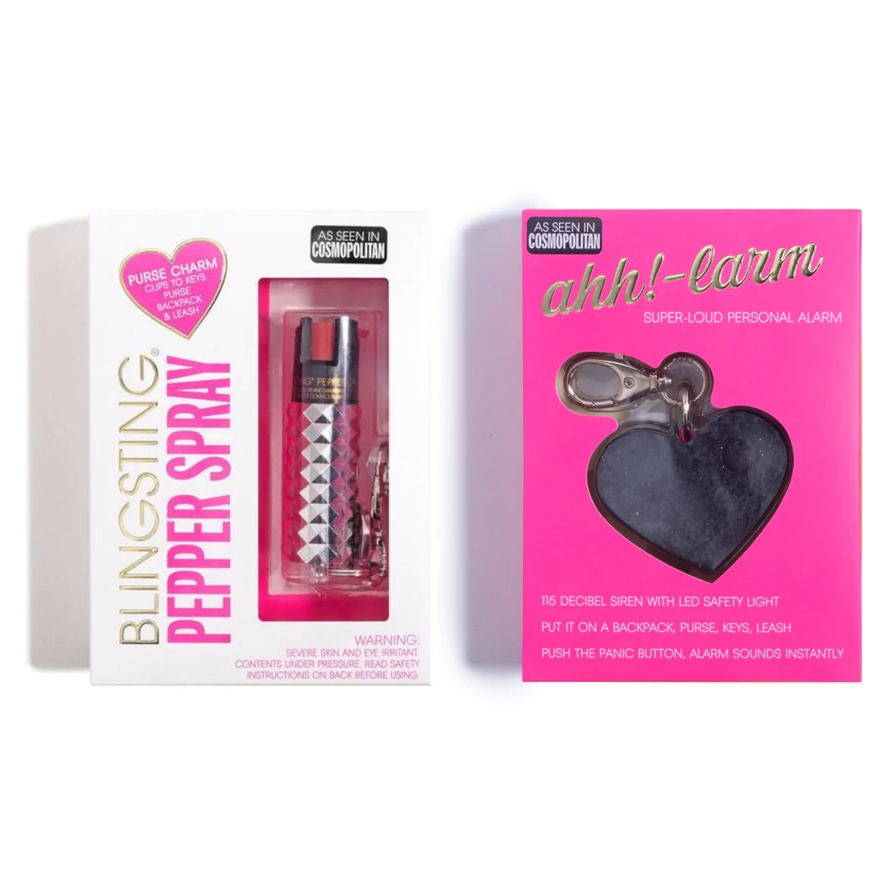 Safety Alarm - Black Sparkly Heart