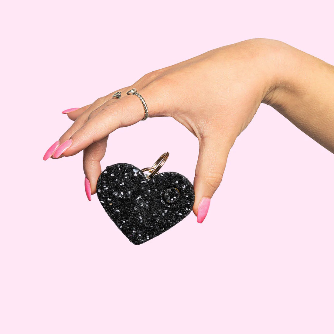 Safety Alarm - Black Sparkly Heart